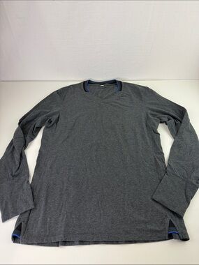Kit & Ace Men's Super Soft Long Sleeve V-Neck Shirt - Charcoal Gray